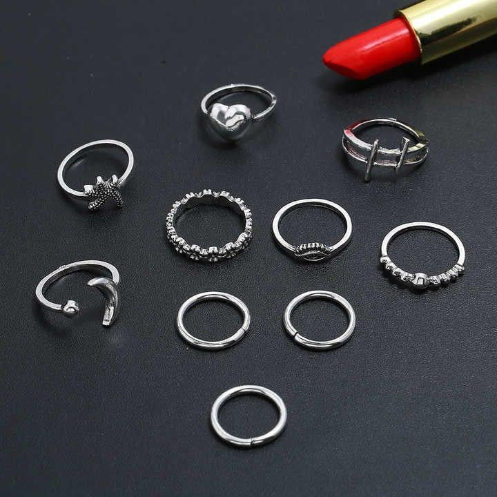 10 Pc Ring Set For Women And Girls